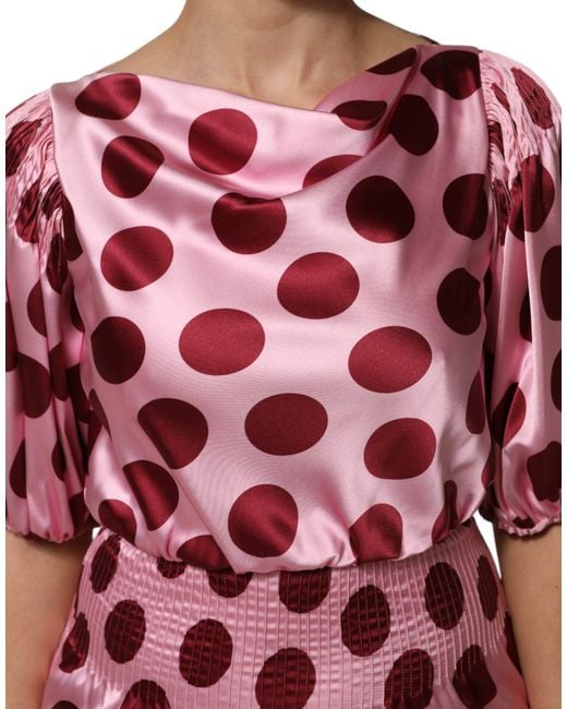Dolce & Gabbana Red Dot Silk Dress
