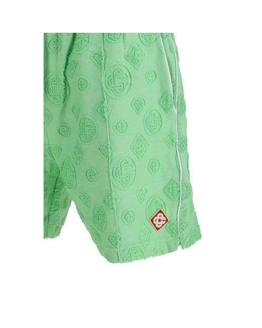 Casablanca Green Bicolor Cotton Bermuda Shorts for men