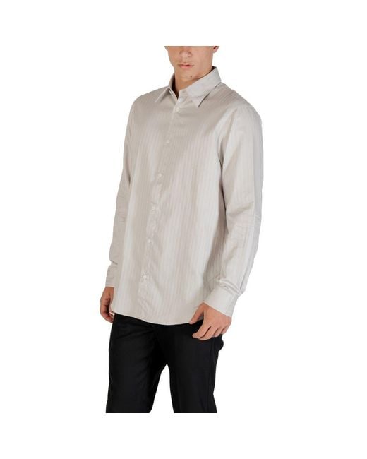 ARMANI EXCHANGE Gray Cotton Pattern Shirt for men