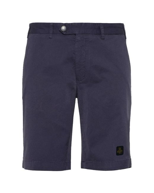 Refrigiwear Blue Elegant Bermuda Shorts With Logo Patch for men