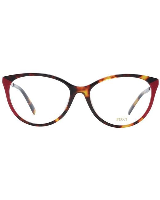 Emilio Pucci Brown Multicolor Plastic Glasses (frames)