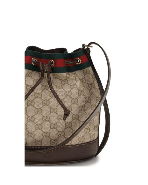 Gucci Brown Beige Cotton Handbag