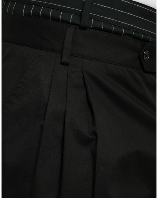 Dolce & Gabbana Black Cotton Stretch Cargo Bermuda Shorts for men
