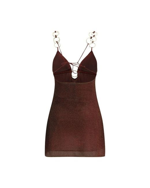 Oseree Brown Polyamide Casual Dress