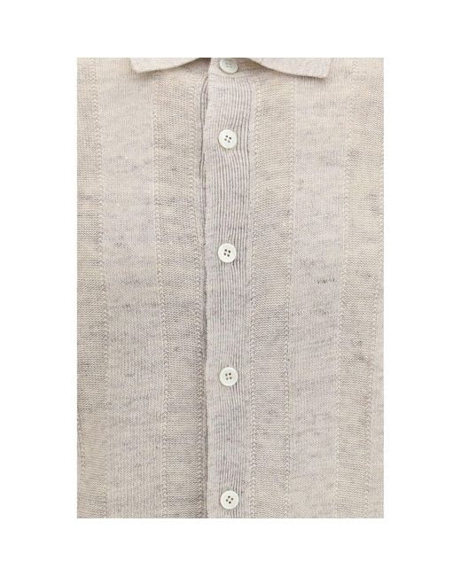 Brunello Cucinelli Multicolor Beige Cotton Polo Shirt for men