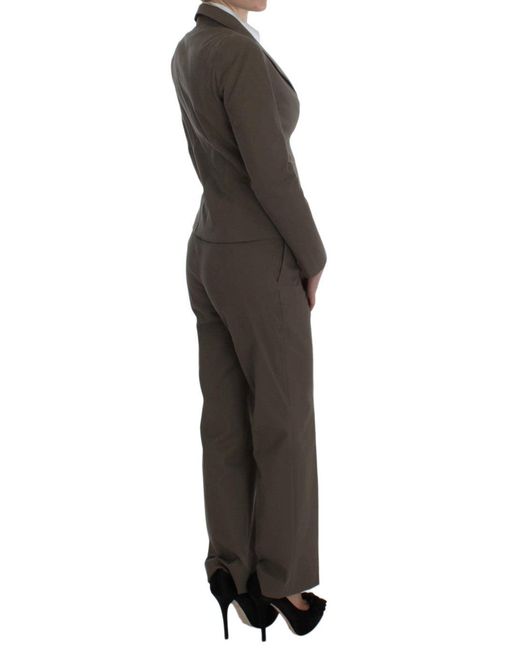 Bencivenga Black Wool-Cotton Suit Set Chic Elegance