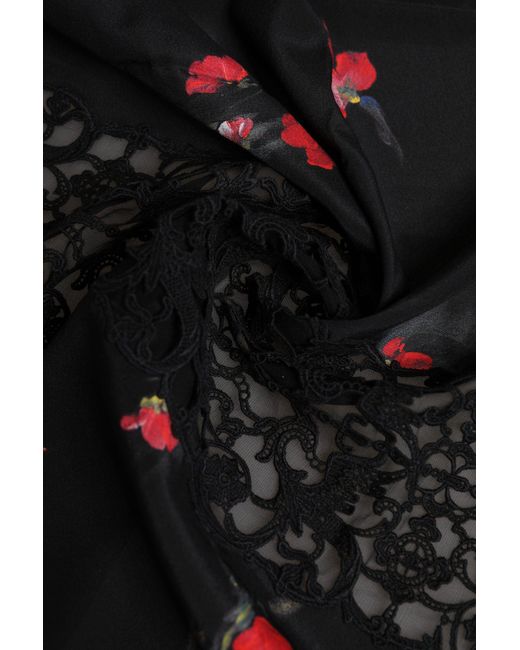 Dolce & Gabbana Black Floral Print Neck Warmer Wrap Scarf for men