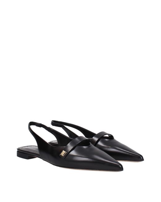Max Mara Black Leather Sandal