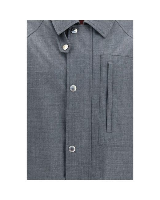 Brunello Cucinelli Blue Gray Wool Oves Aries Full for men