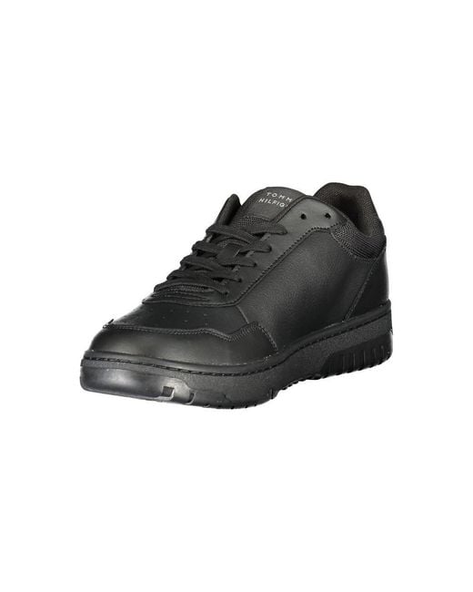 Tommy Hilfiger Black Leather Sneaker for men