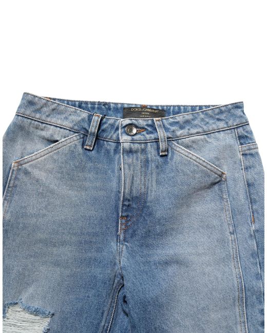 Dolce & Gabbana Blue Cotton Boot Cut Denim Trouser Jeans