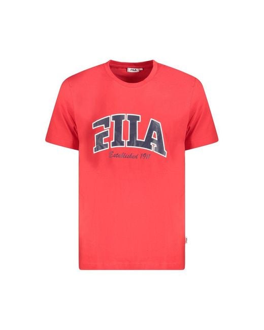 Fila Pink Arch Logo Short Sleeve Tee for men