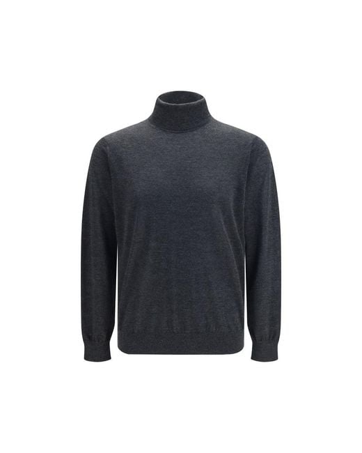 Giorgio Armani Blue Gray Cashmere Turtleneck for men