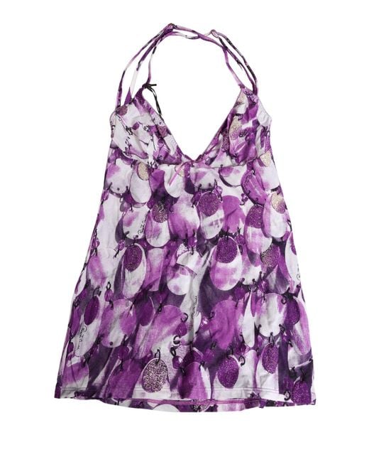 Roberto Cavalli Purple Multicolor Patterned Halter Neck Underwear