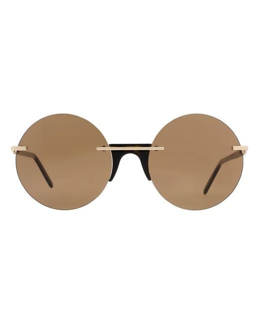 Andy Wolf Brown Metal Sunglasses