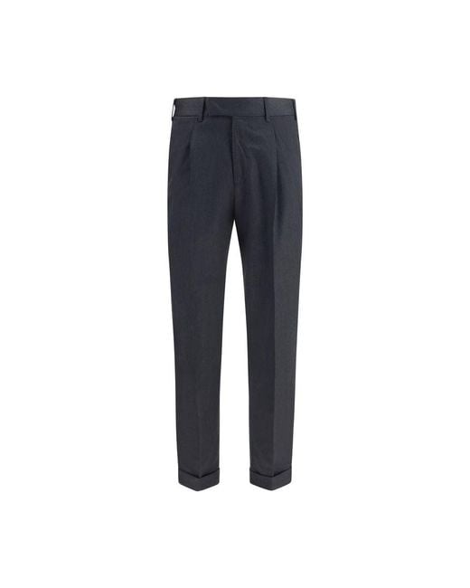 PT Torino Blue Gray Wool Oves Aries Casual Pants for men