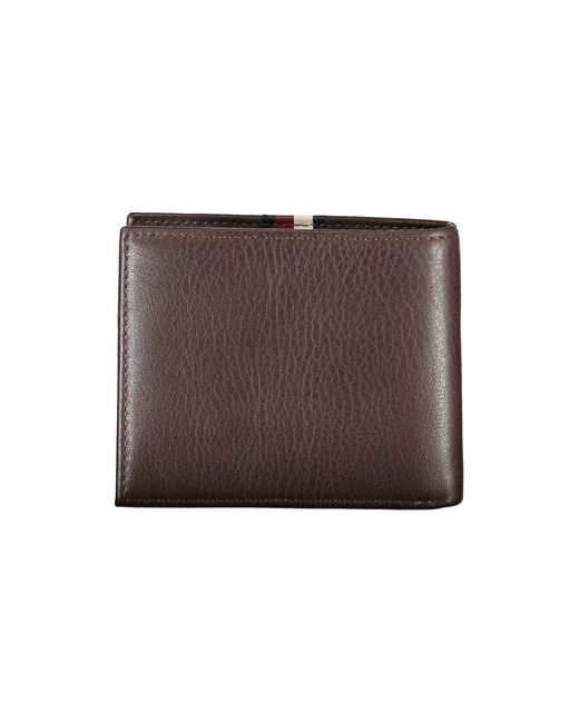 Tommy Hilfiger Brown Elegant Leather Wallet With Contrast Detailing for men