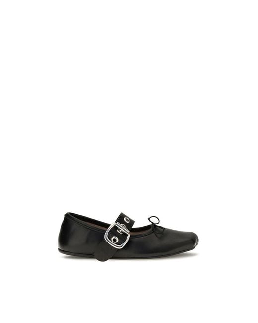 Vivienne Westwood Black Calf Leather Bos Taurus Ballet Flats