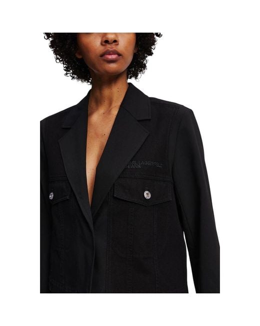 Karl Lagerfeld Black Polyester Blazer