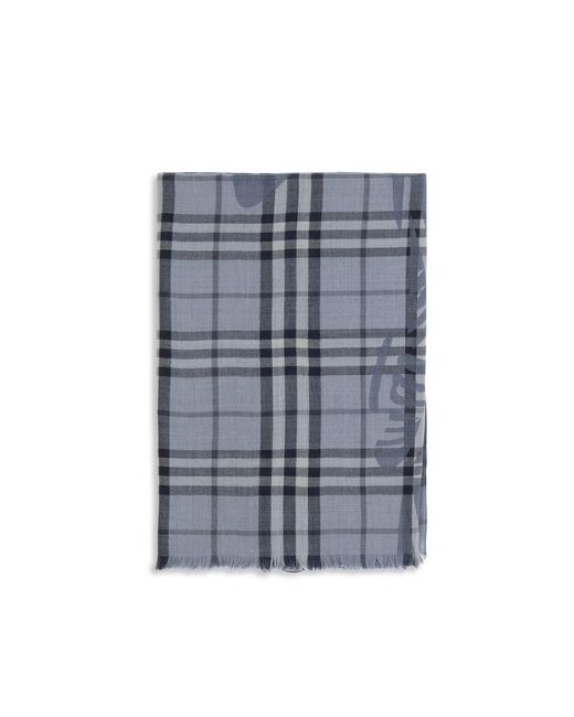 Burberry Blue Wool Oves Aries Foulard