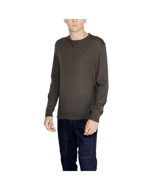 ARMANI EXCHANGE Gray Green Wool Sweatshirt for men