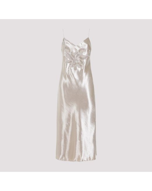 Ralph Lauren Collection White Metallic Rebekka Sleeveless Cocktail Dress