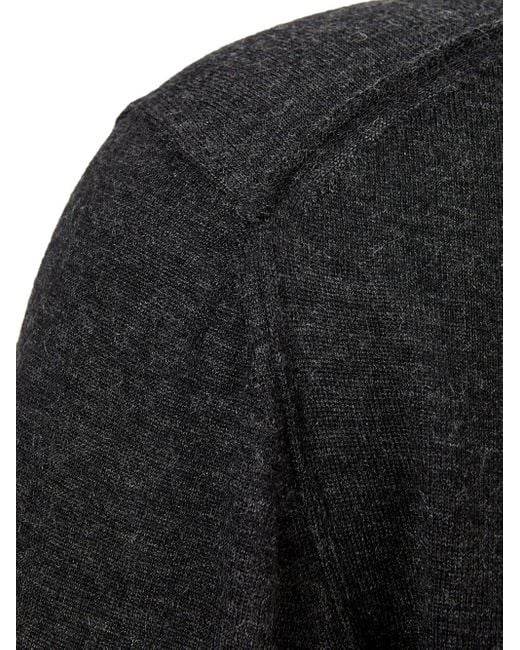Dolce & Gabbana Blue Dark Grey V-neck Cashmere Sweater for men