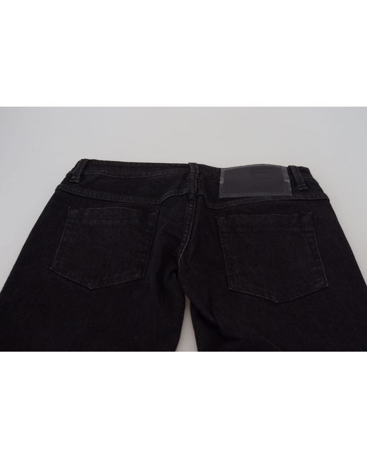 Acht Black Low Waist Slim Fit Cotton Denim Jeans