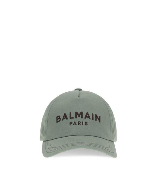 Balmain Green Gray Cotton Cap (baseball Hat) for men