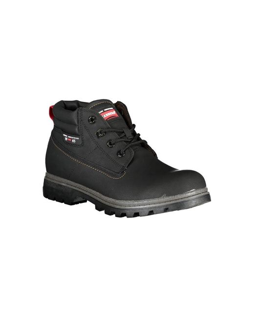Carrera Black Sleek Laced Boots With Contrast Details for men