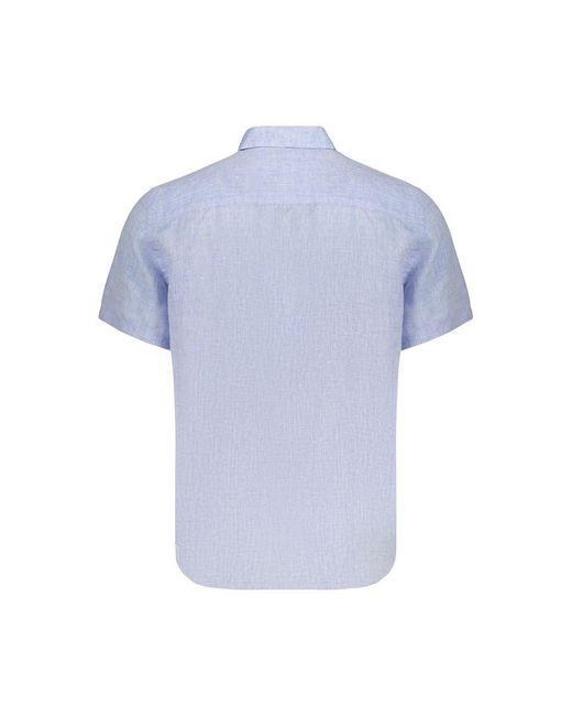 North Sails Blue Azzurro Linen Mens Shirt for men
