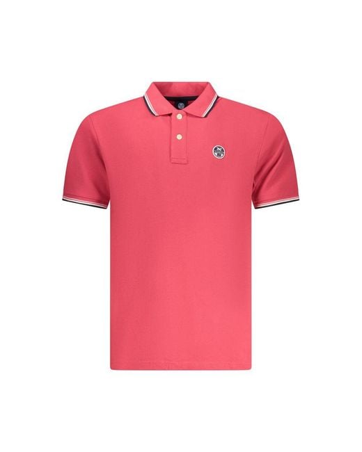 North Sails Pink Cotton Polo for men