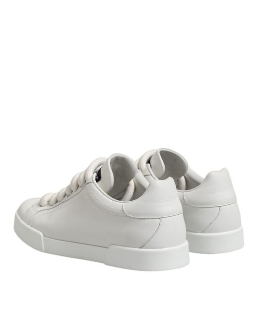 Dolce & Gabbana White Logo Lace Up Low Top Men Sneakers Shoes for men