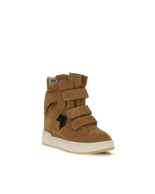 Isabel Marant Brown Calf Leather Bos Taurus High Top Sneakers