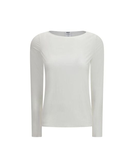Wolford Gray White Modal Long Sleeve T