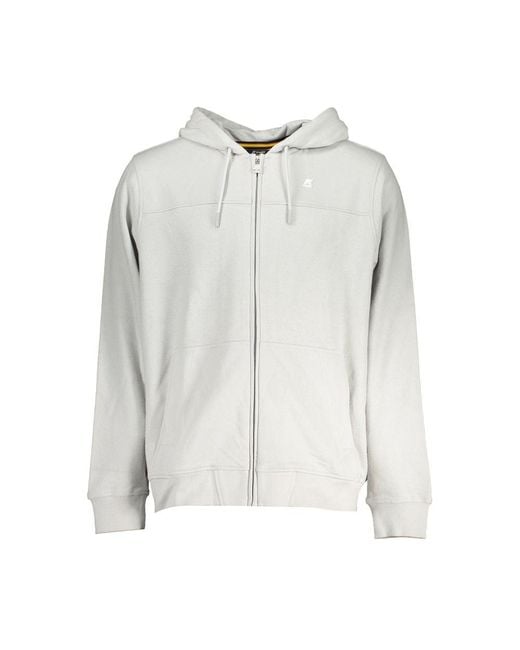 K-Way Gray Chic Hooded Cotton Sweatshirt With Contrast Details for men