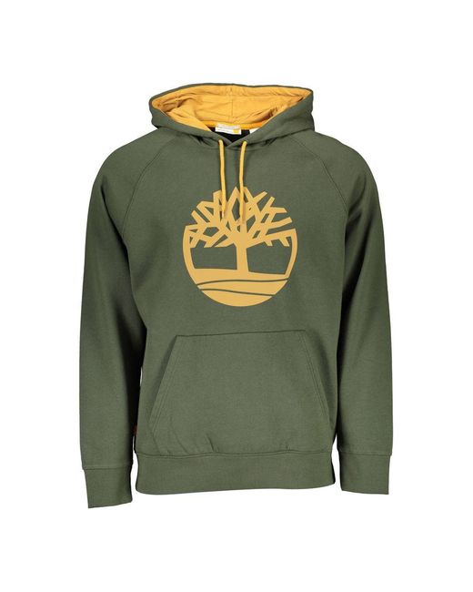 Timberland Green Hooded Sweatshirt With Contrast Detail for men