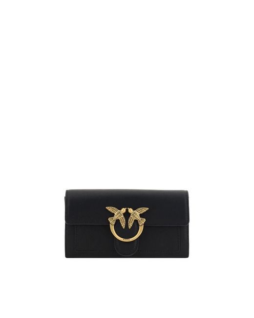 Pinko Black Calf Leather Bos Taurus Wallet