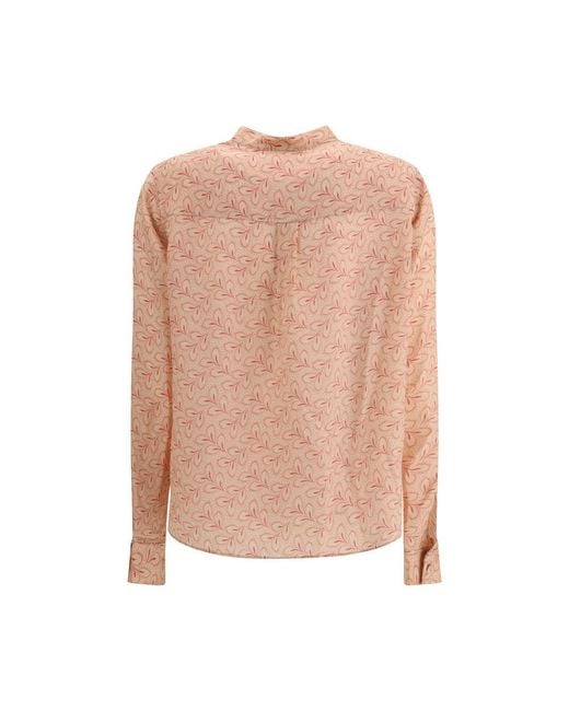 Kristina Ti Light Pink Silk Pattern Shirt