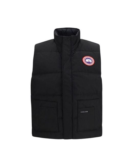 Canada Goose Black Recycled Polyester Sleeveless Jacket for men