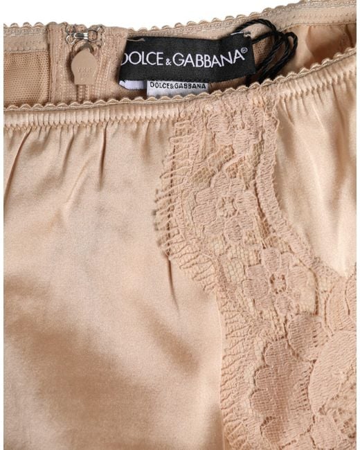 Dolce & Gabbana Natural Beige Silk Lace High Waist Bikini Panty Underwear for men