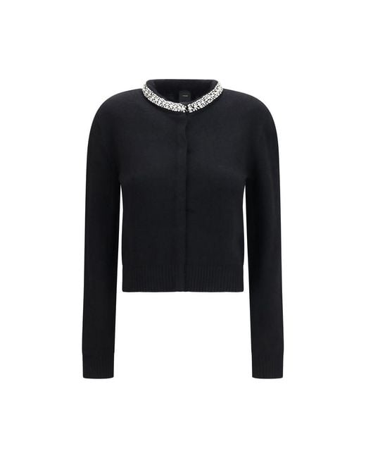 Pinko Black Wool Oves Aries Cardigan