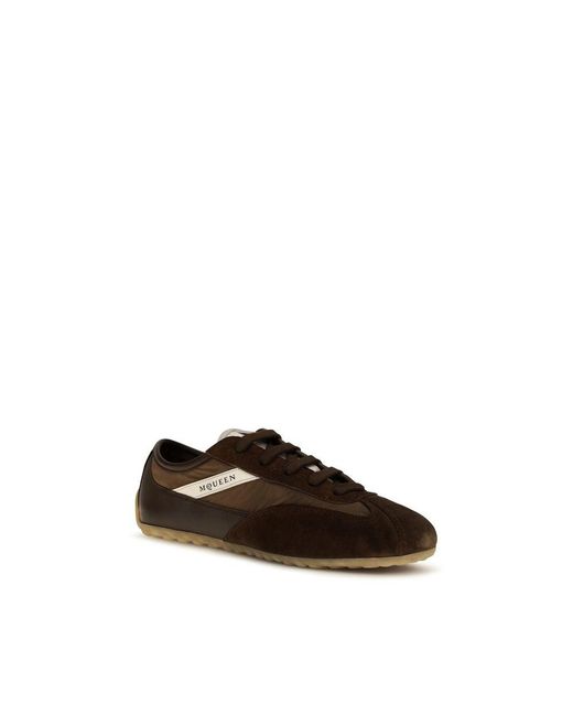 McQueen Brown Suede Leather Athletic Sneakers