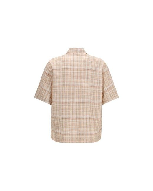 sunflower Natural Orange Cotton Pattern Shirt for men