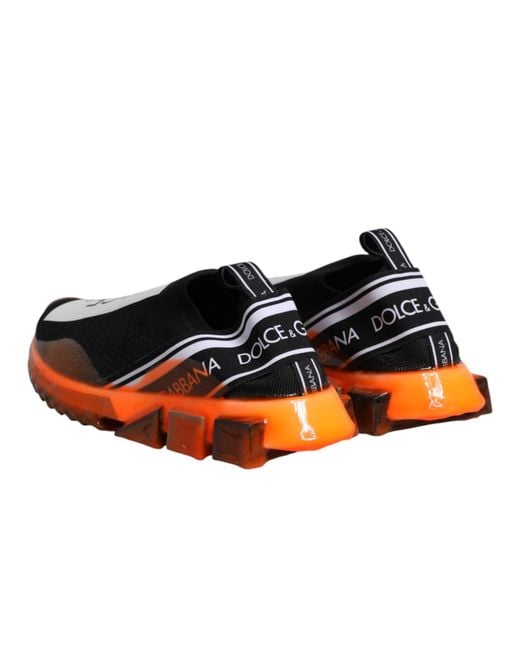 Dolce & Gabbana Multicolor Black White Slip On Sorrento Sneakers Shoes for men