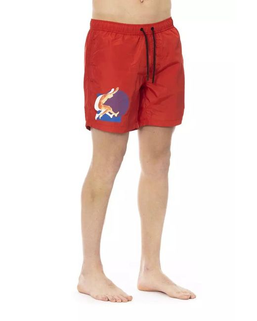 Bikkembergs Red Vibrant Degradé Swim Shorts For for men