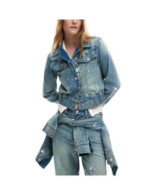 Desigual Blue Elastane Jacket