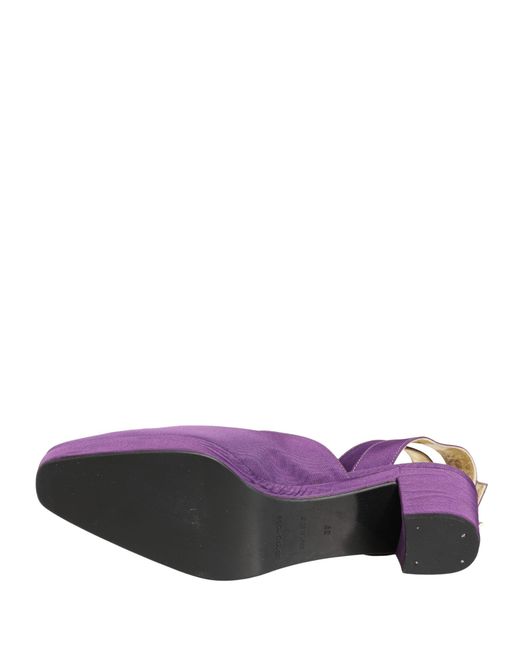 Dolce & Gabbana Purple Suede Sandals Shoes