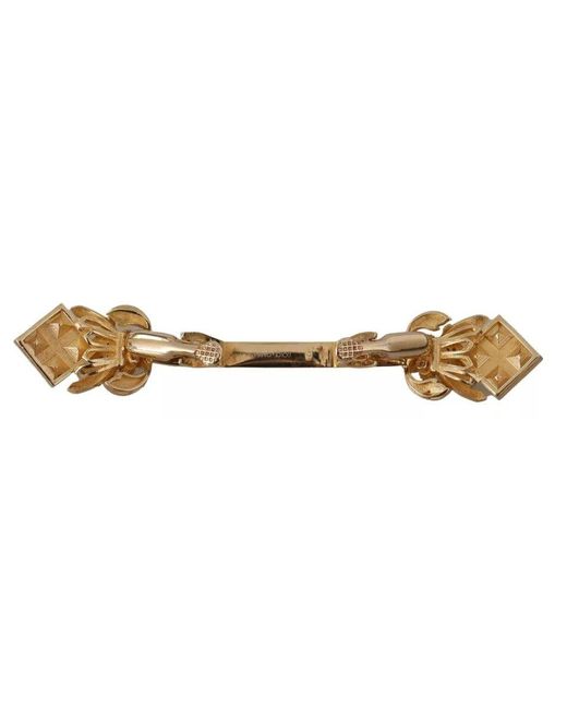 Dolce & Gabbana Black Gold Plated 925 Sterling Silver Crystal Collar Stop Brooch for men