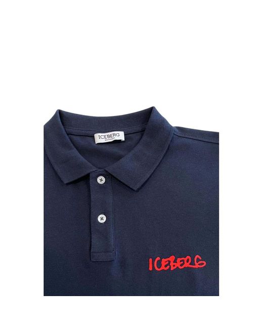 Iceberg Blue Cotton Men Polo Shirt for men